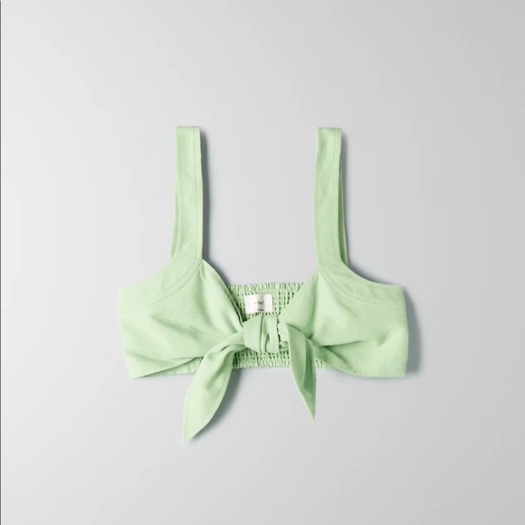 Aritzia Wilfred Aubrielle Top size small in Neon Ivy - Picture 6 of 7